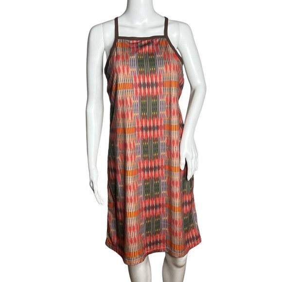 Prana Dress Womens Medium‎ Ador Red Desert Geometric Print Sportswear Athleisure - Picture 1 of 8